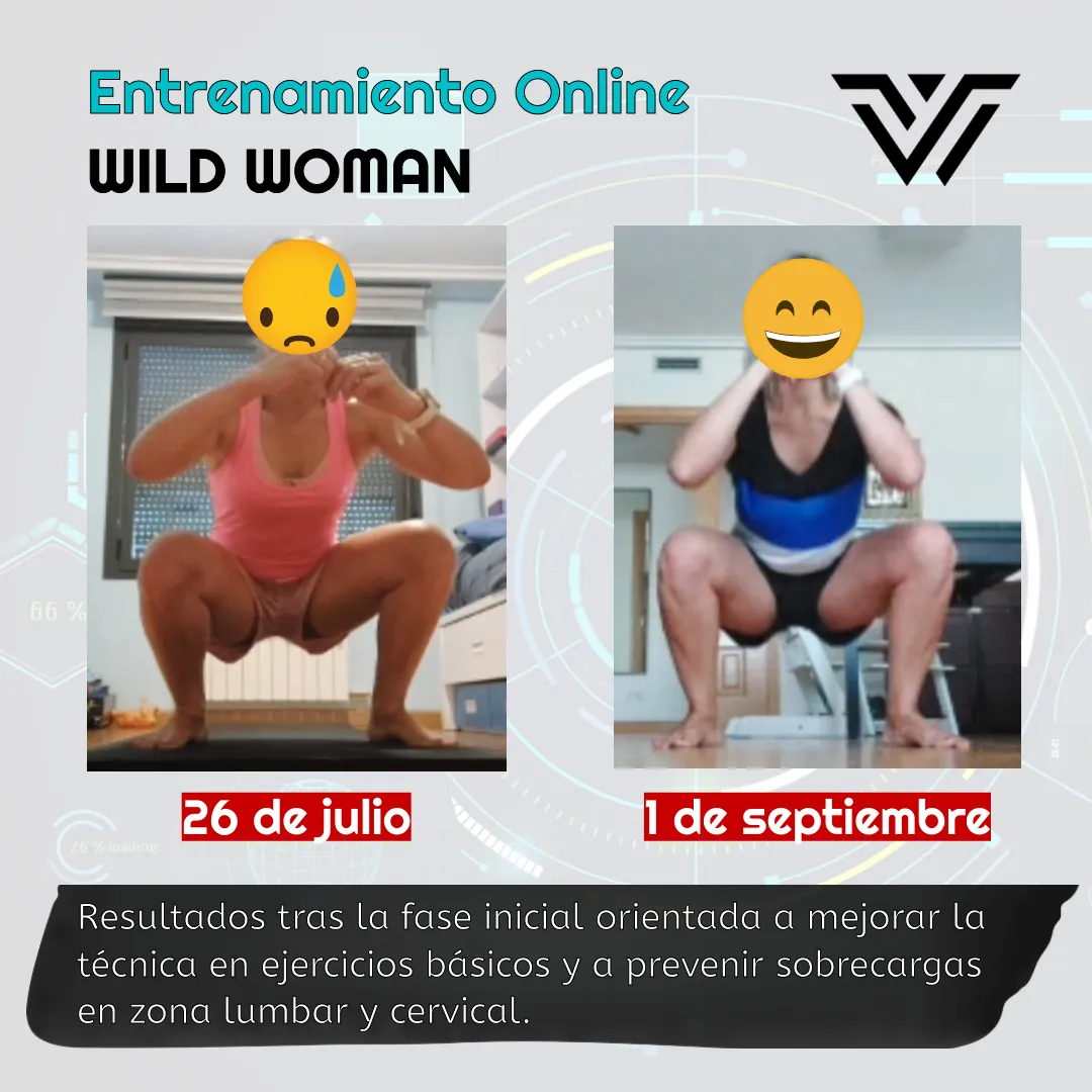 Natalia - Progreso en sentadilla profunda antes y después